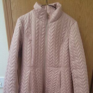 Kate Spade Quilted Puffer Blush Coat with Bow Back